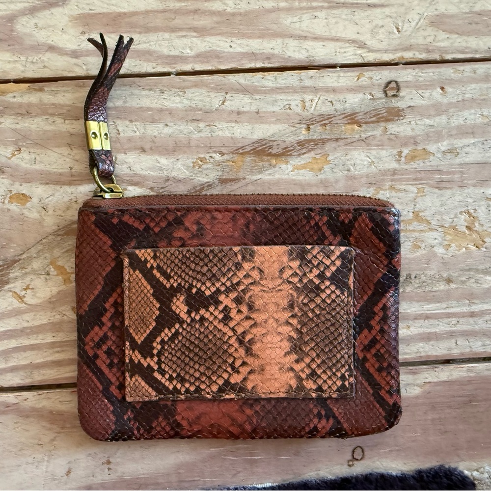 Madewell leather Snakeskin pattern pouch